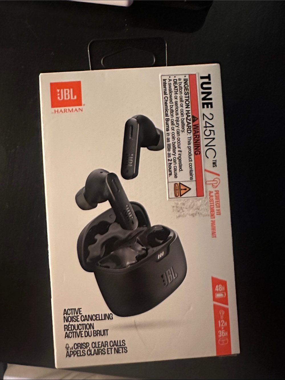 JBL Tune 245NC Wireless Earbuds - Black